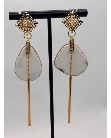 PENDIENTES ARTESANOS DE AZULEJOS DESGASTADOS POR EL MAR