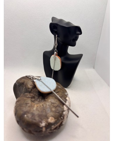 PENDIENTES ARTESANOS DE AZULEJOS DESGASTADOS POR EL  MAR