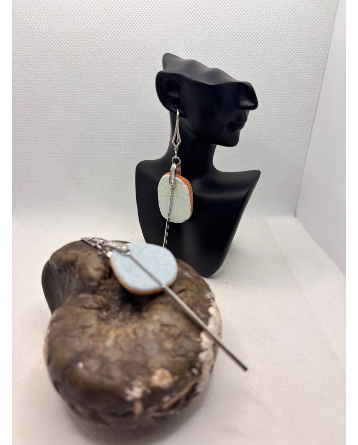 PENDIENTES ARTESANOS DE AZULEJOS DESGASTADOS POR EL  MAR