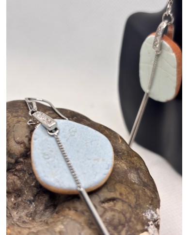 PENDIENTES ARTESANOS DE AZULEJOS DESGASTADOS POR EL  MAR