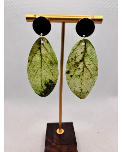 PENDIENTES ARTESANOS DE HOJA NATURAL ESQUELETIZADA