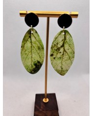 PENDIENTES ARTESANOS DE HOJA NATURAL ESQUELETIZADA