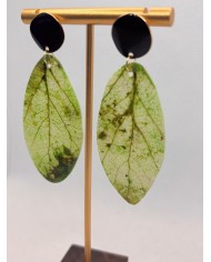 PENDIENTES ARTESANOS DE HOJA NATURAL ESQUELETIZADA