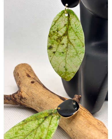 PENDIENTES ARTESANOS DE HOJA NATURAL ESQUELETIZADA