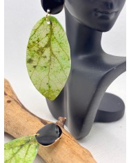 PENDIENTES ARTESANOS DE HOJA NATURAL ESQUELETIZADA