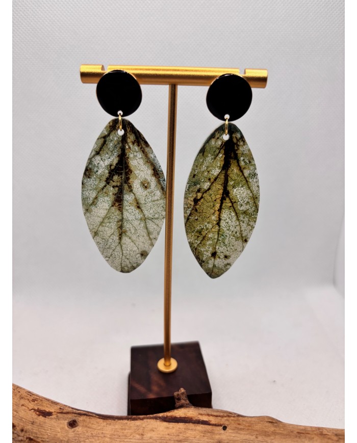 PENDIENTES ARTESANALES DE HOJA NATURAL