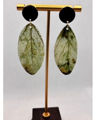 PENDIENTES ARTESANALES DE HOJA NATURAL ESQUELETIZADA