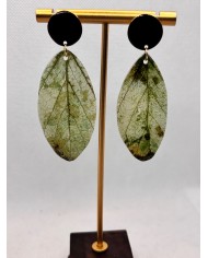 PENDIENTES ARTESANALES DE HOJA NATURAL ESQUELETIZADA