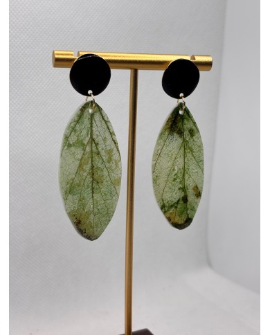 PENDIENTES ARTESANALES DE HOJA NATURAL ESQUELETIZADA
