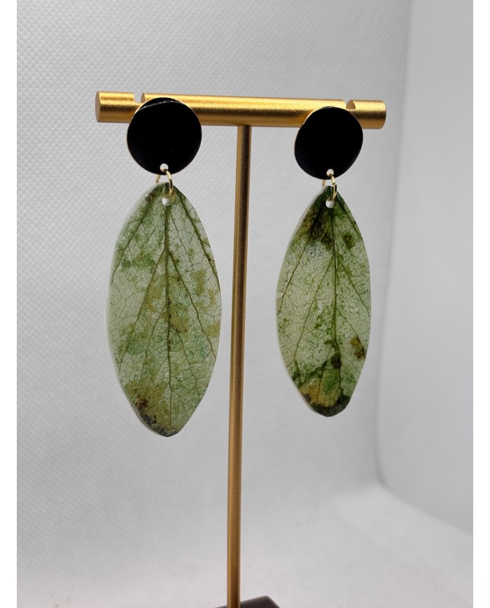 PENDIENTES ARTESANALES DE HOJA NATURAL ESQUELETIZADA