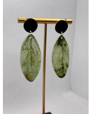 PENDIENTES ARTESANALES DE HOJA NATURAL ESQUELETIZADA