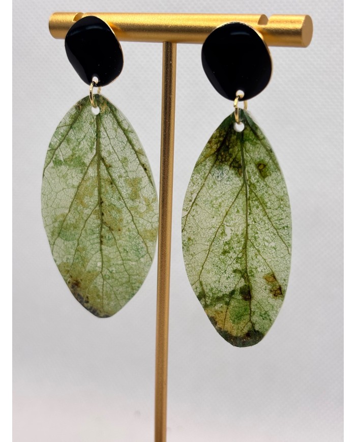 PENDIENTES ARTESANALES DE HOJA NATURAL ESQUELETIZADA