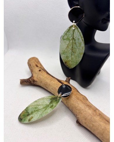 PENDIENTES ARTESANALES DE HOJA NATURAL ESQUELETIZADA