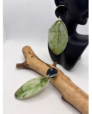 PENDIENTES ARTESANALES DE HOJA NATURAL ESQUELETIZADA
