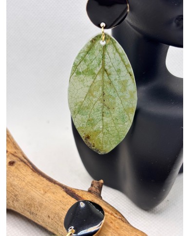 PENDIENTES ARTESANALES DE HOJA NATURAL ESQUELETIZADA