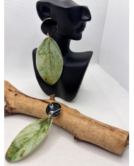 PENDIENTES ARTESANALES DE HOJA NATURAL ESQUELETIZADA