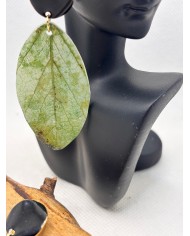 PENDIENTES ARTESANALES DE HOJA NATURAL ESQUELETIZADA