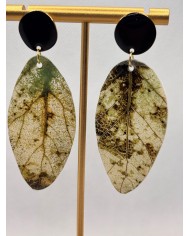 PENDIENTES ARTESANOS DE HOJA NATURAL ESQUELETIZADA