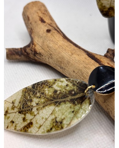 PENDIENTES ARTESANOS DE HOJA NATURAL ESQUELETIZADA