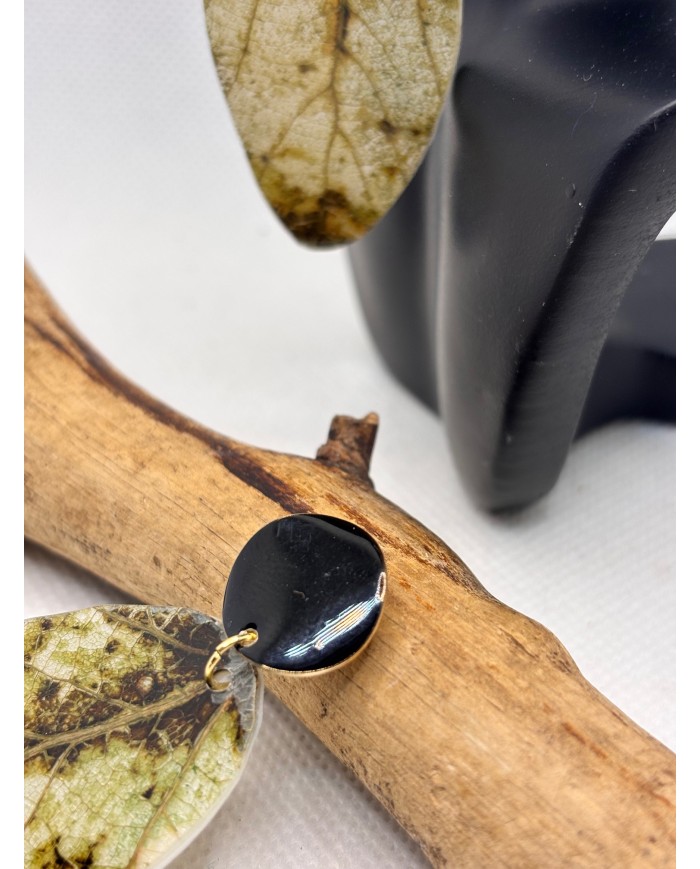 PENDIENTES ARTESANOS DE HOJA NATURAL ESQUELETIZADA