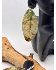PENDIENTES ARTESANOS DE HOJA NATURAL ESQUELETIZADA