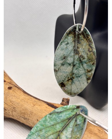 PENDIENTES ARTESANOS DE HOJA NATURAL ESQUELETIZADA