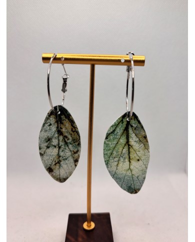 PENDIENTES ARTESANOS DE HOJA NATURAL ESQUELETIZADA