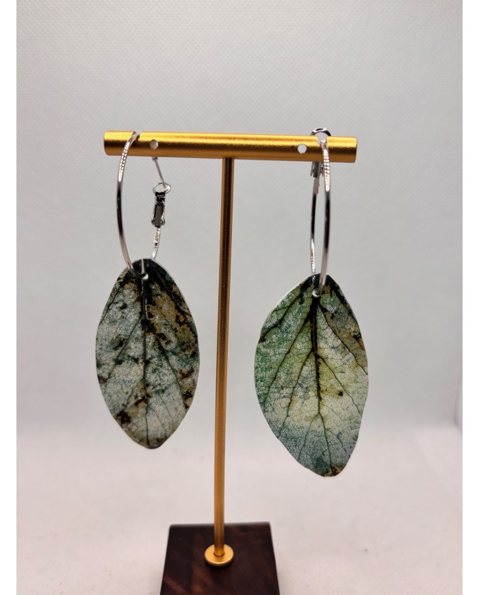 PENDIENTES ARTESANOS DE HOJA NATURAL ESQUELETIZADA