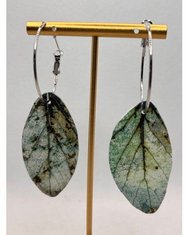 PENDIENTES ARTESANOS DE HOJA NATURAL ESQUELETIZADA