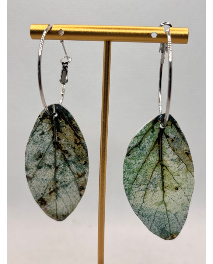 PENDIENTES ARTESANOS DE HOJA NATURAL ESQUELETIZADA
