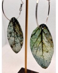 PENDIENTES ARTESANOS DE HOJA NATURAL ESQUELETIZADA