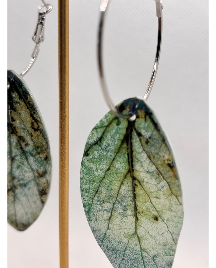 PENDIENTES ARTESANOS DE HOJA NATURAL ESQUELETIZADA