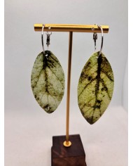 PENDIENTES ARTESANOS DE  HOJA NATURAL ESQUELETIZADA