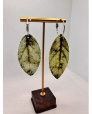 PENDIENTES ARTESANOS DE  HOJA NATURAL ESQUELETIZADA