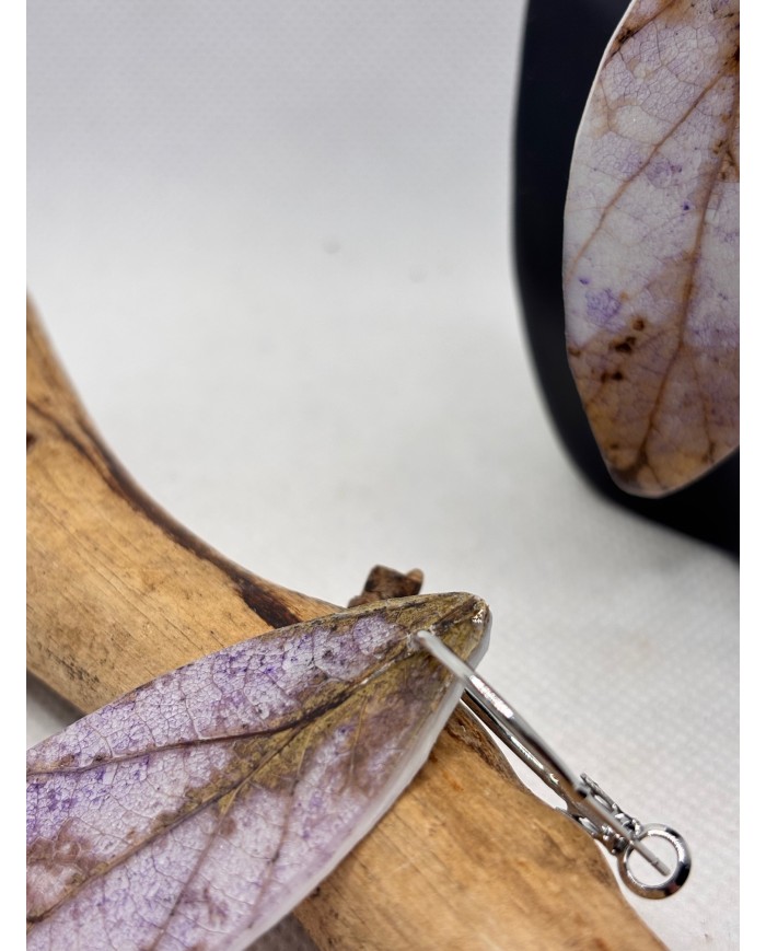 PENDIENTES ARTESANOS DE HOJA NATURAL ESQUELETIZADA