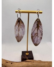 PENDIENTES ARTESANOS DE HOJA NATURAL ESQUELETIZADA