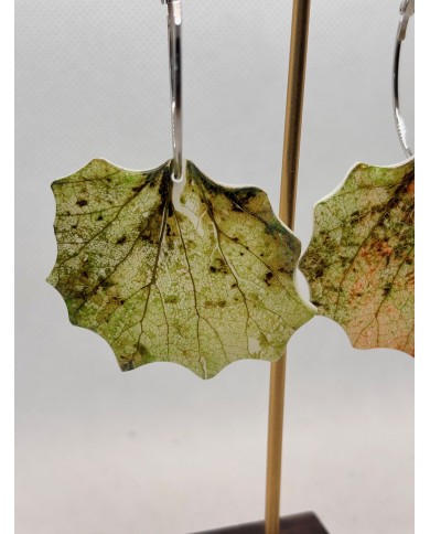 PENDIENTES ARTESANALES DE HOJA NATURAL DE ÁLAMO