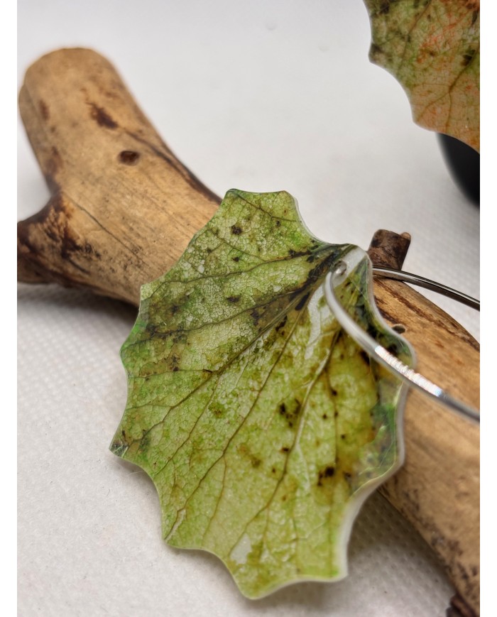 PENDIENTES ARTESANALES DE HOJA NATURAL DE ÁLAMO