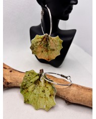 PENDIENTES ARTESANALES DE HOJA NATURAL DE ÁLAMO
