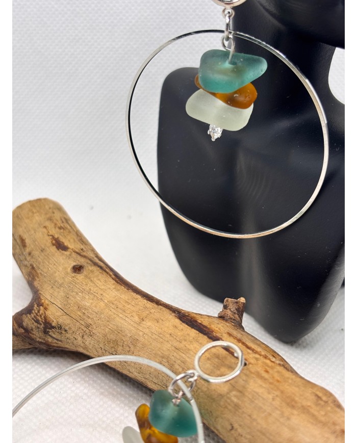 PENDIENTES DE CRISTAL MARINO O LÁGRIMAS DE SIRENA