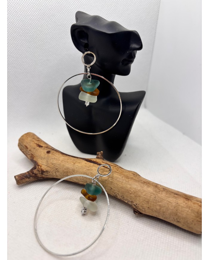 PENDIENTES DE CRISTAL MARINO O LÁGRIMAS DE SIRENA