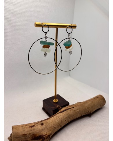 PENDIENTES DE CRISTAL MARINO O LÁGRIMAS DE SIRENA