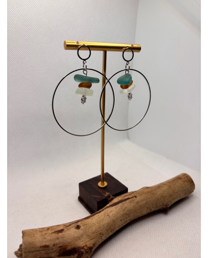 PENDIENTES DE CRISTAL MARINO O LÁGRIMAS DE SIRENA