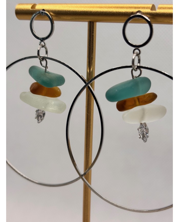 PENDIENTES DE CRISTAL MARINO O LÁGRIMAS DE SIRENA