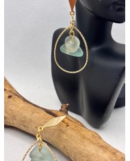 PENDIENTES ARTESANO CE CRISTAL MARINO O LÁGRIMAS DE SIRENA