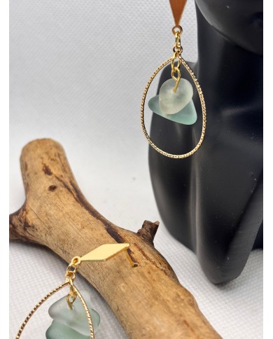 PENDIENTES ARTESANO CE CRISTAL MARINO O LÁGRIMAS DE SIRENA