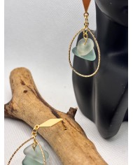 PENDIENTES ARTESANO CE CRISTAL MARINO O LÁGRIMAS DE SIRENA