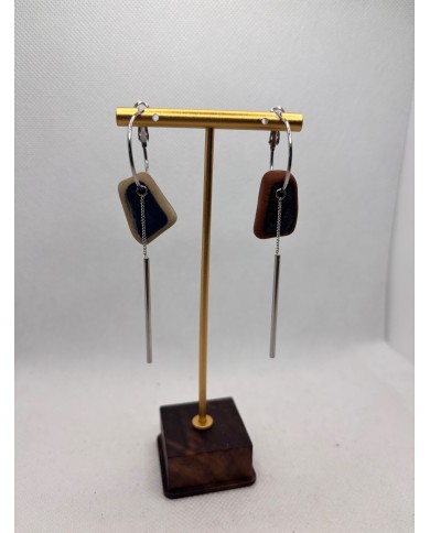 PENDIENTES ARTESANOS DE AZULEJOS DESGASTADOS POE EL MAR