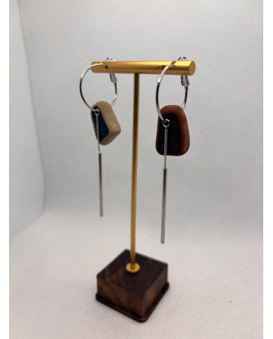 PENDIENTES ARTESANOS DE AZULEJOS DESGASTADOS POE EL MAR