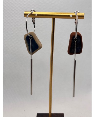 PENDIENTES ARTESANOS DE AZULEJOS DESGASTADOS POE EL MAR